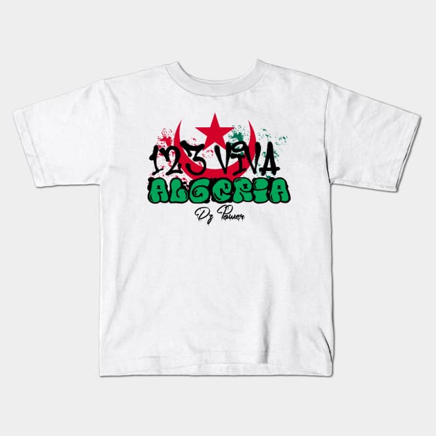 one two three Viva Algeria Kids T-Shirt by lounesartdessin